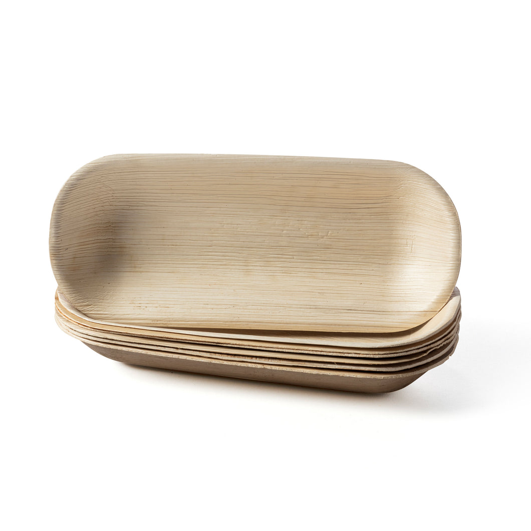 Palm leaf oblong tray platter serving plate bulk